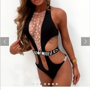 Rhinestone one piece